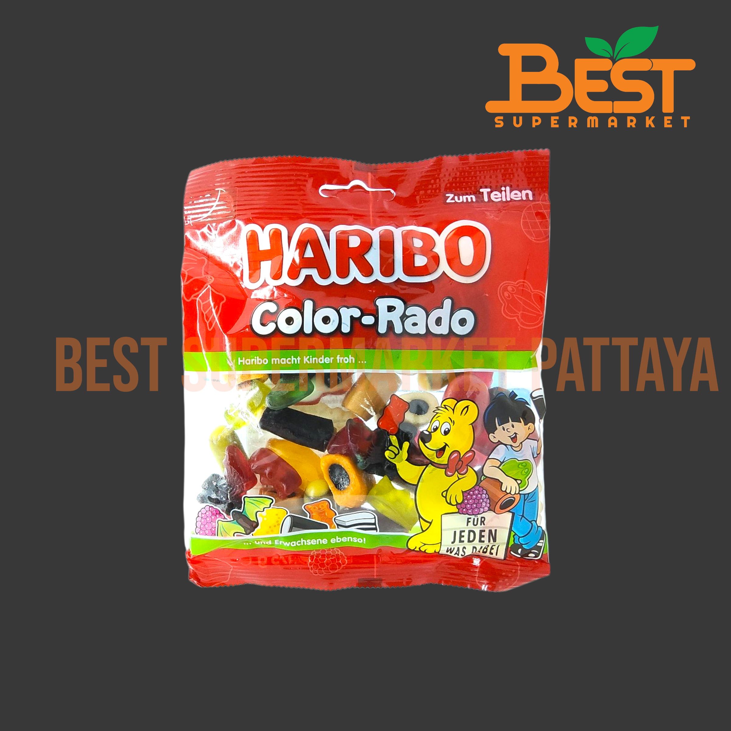 ฮาริโบ้ วุ้นเจราตินสำเร็จรูป รสชะเอมและรวมรสผลไม้ 175 กรัม.Haribo Color Rado175g.