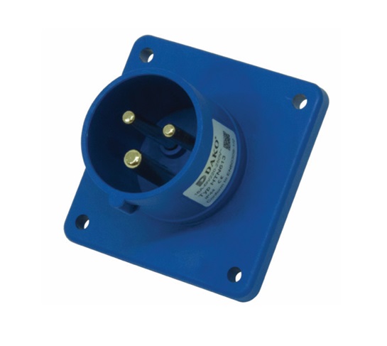 HTN613 ปลั๊กตัวผู้ฝังตรง 2P+E 16A 230V IP44 DAKO