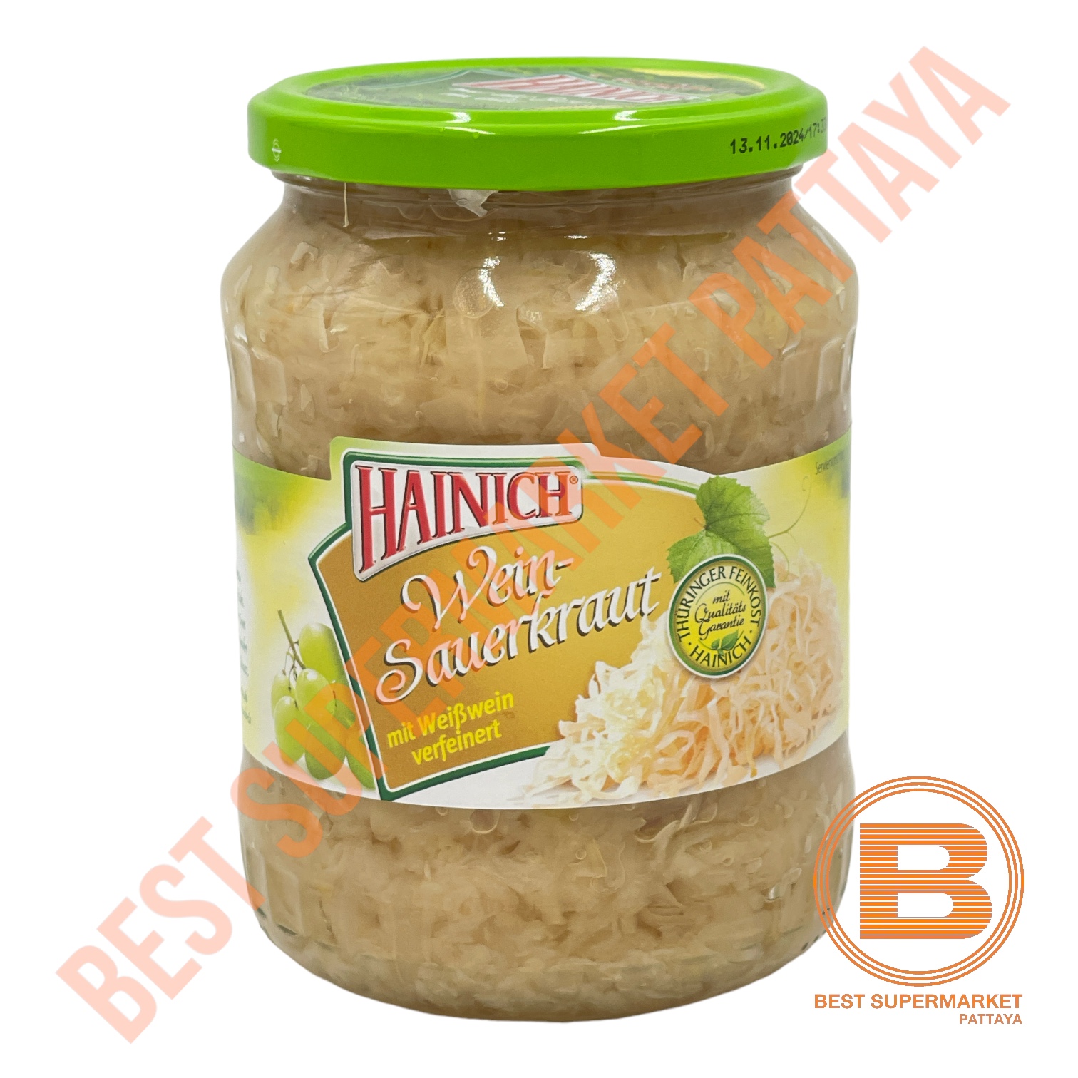 ไฮนิช กะหล่ำปลีดอง ในไวน์ขาว 680 กรัม Hainich Wein Sauerkraut 680 g.