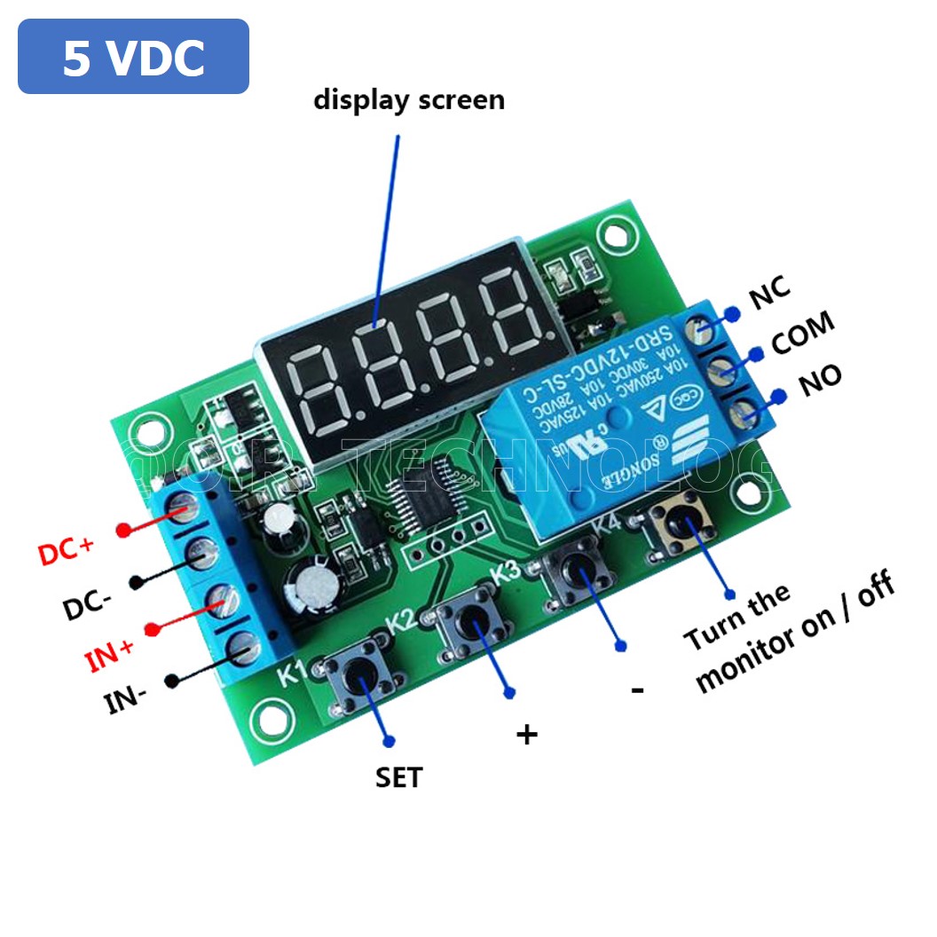 (1ชิ้น) BA294 5VDC 1 Channel Relay Module Delay Timer Control Switch Board YYC-2S โมดูลตั้งเวลา โมดูลปรับเวลา