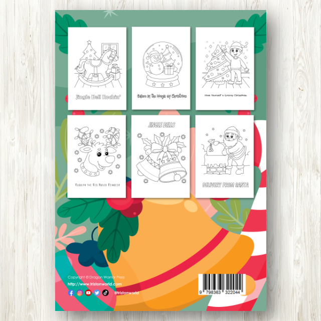 สมุดระบายสีคริสต์มาส (Christmas Coloring Book 1) พร้อมคำพูดวันคริสต์มาส