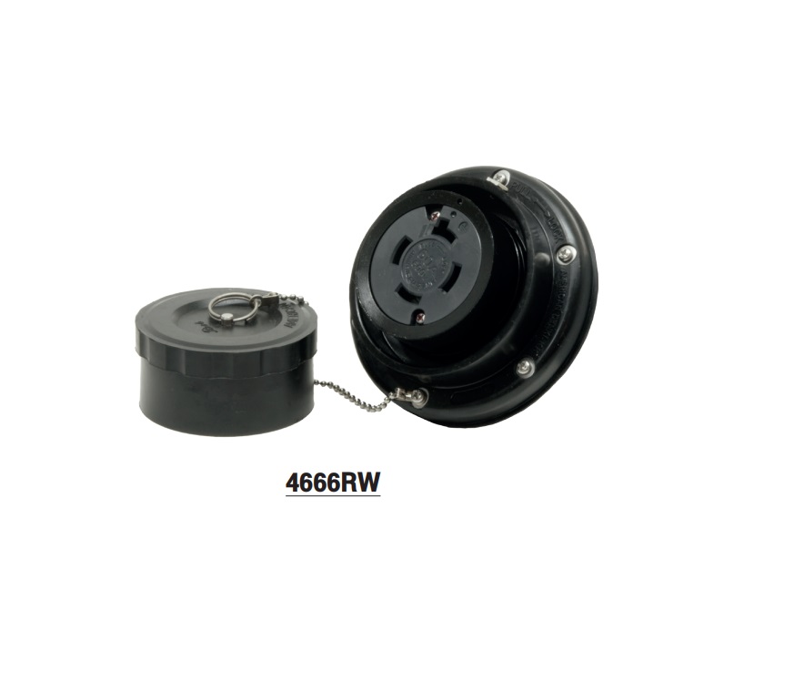 4666RW LOCKING TYPE WATERPROOF WALL PANEL RECEPTACLE