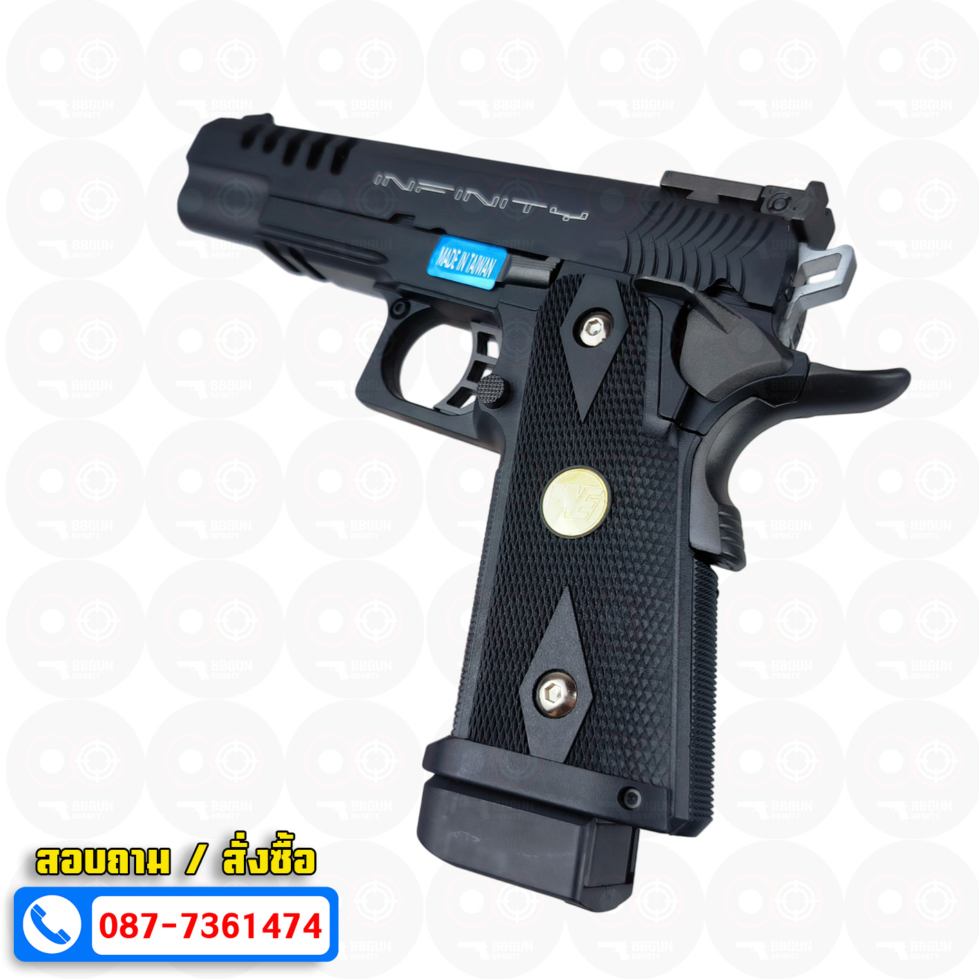 บีบีกันอัดแก๊ส WE hi-capa 5.1k สีดํา INFINITY (black) BB GUN