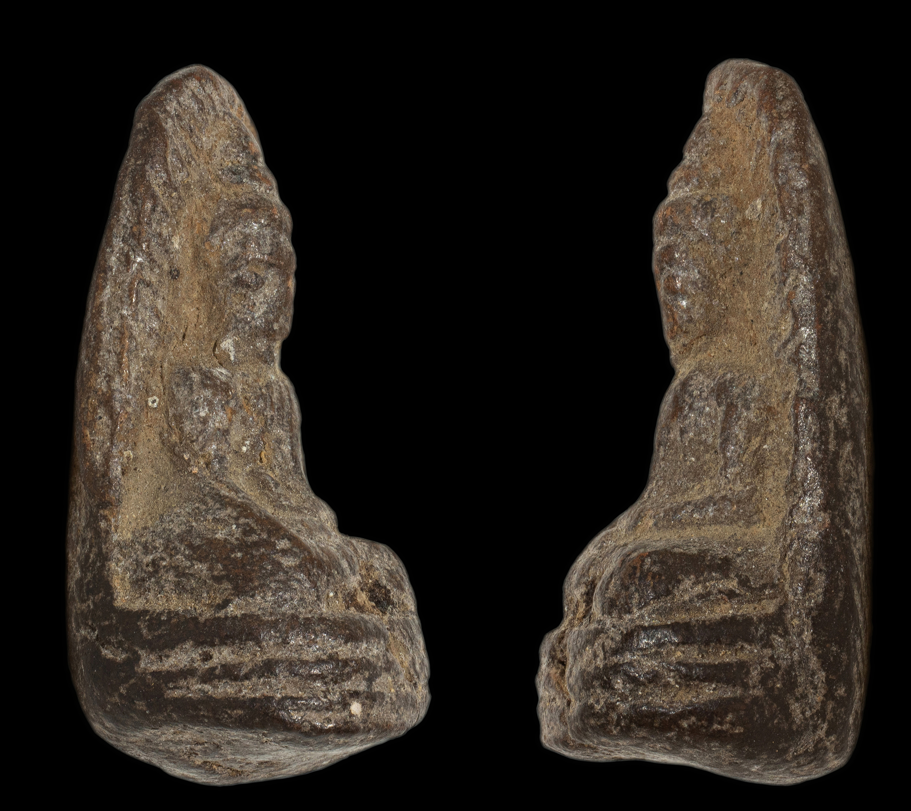 พระรอดเนื้อดิน หลวงพ่อมุ่ย วัดดอนไร่ สุพรรณบุรี ยุคต้น