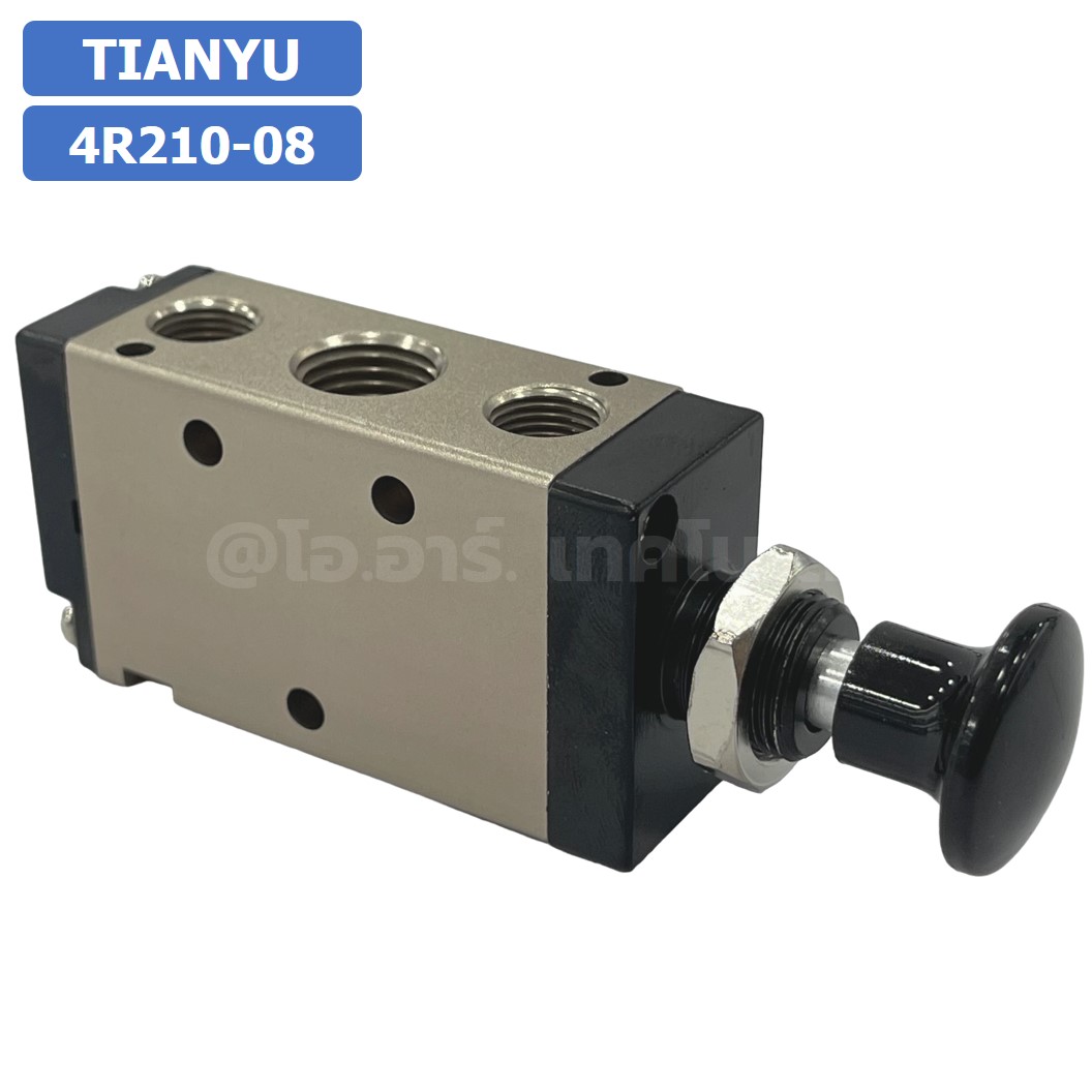 4R วาล์วควบคุมด้วยมือกด วาล์วมือกด 5/2 Hand Valve 4R210-08/4R310-10/4R410-15 Pneumatic TIANYU 4R Air Control valve