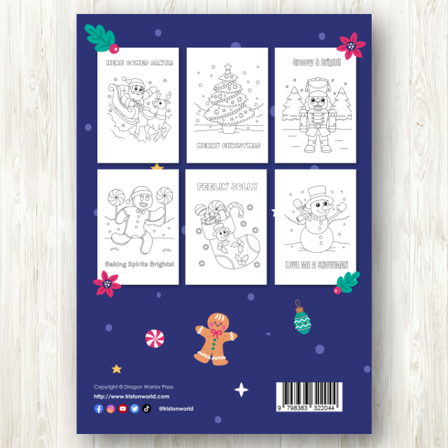 สมุดระบายสีคริสต์มาส (Christmas Coloring Book 2) พร้อมคำพูดวันคริสต์มาส