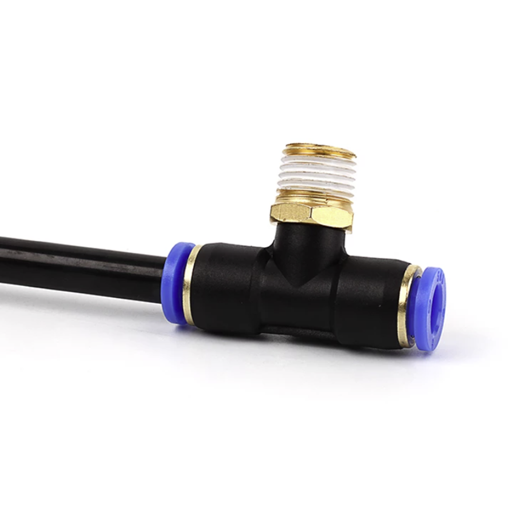 PB ข้อต่อลมสามทาง เกลียวนอก ตัวT ข้อต่อลม สามทาง ข้อต่อลม 3ทาง เกลียวนอก รุ่น PB เกลียวกลาง นิวเมติก ฟิตติ้ง Three-way Air joint, External thread Air Connector Fitting