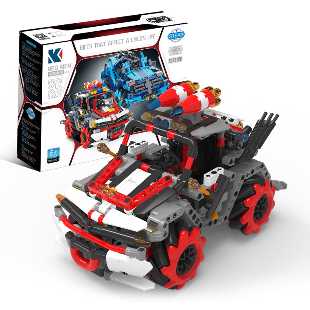 KEEYEE WORLD K96104 ชุดเรียนรู้ เสริมทักษะ Stunt Police Vehicle ตัวต่อ STEAM Educational Programmable Robot Kit Building Block