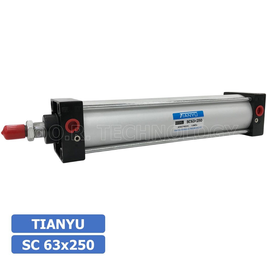 (1ชิ้น) SC 63x250 กระบอกลม รุ่นมาตรฐาน กระบอกลม 4 เสา Standard Cylinder Air Pneumatic แบบสี่เสา
