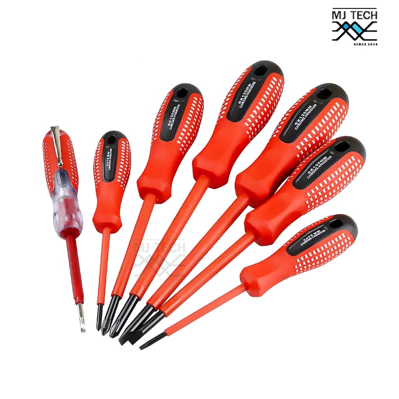 RUIKE ชุดไขควงหุ้มฉนวนกันไฟ 7 in 1 สำหรับงานไฟฟ้า รุ่น 7653