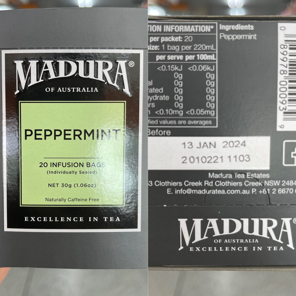 มาดูรา ชาออสเตรเลีย ใบชาชนิดซอง 20 ซอง Madura of Australia Tea 20 Tea Bags