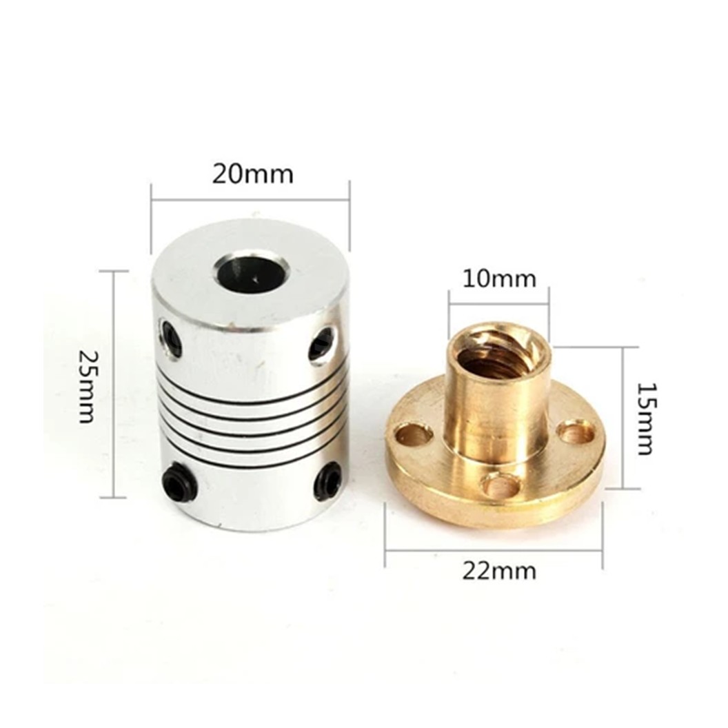 ชุดเพลาแบริ่ง ระยะ 100-500mm T8 Lead Screw 8mm Vertical/Horizontal Kit KFL08 KP08 Bearing for CNC 3D Printer Parts ชุดเพลาลูกปืน สำหรับเครื่องปริ้น 3มิติ