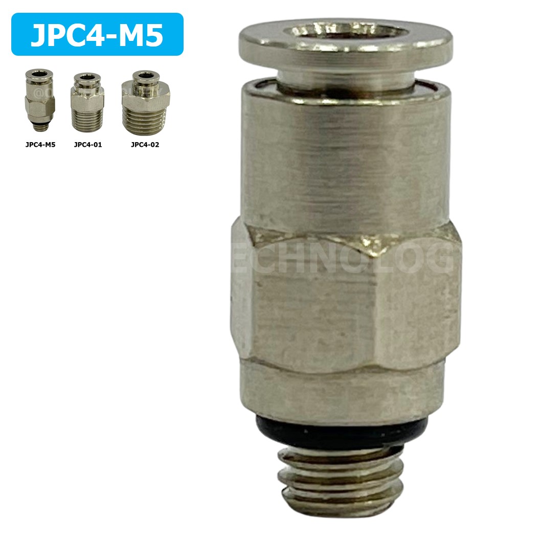 (1ชิ้น) JPC4-M5 ข้อต่อลมสแตนเลสเกลียวนอก ข้อต่อลมเกลียวนอก ข้อต่อลม สแตนเลส STAINLESS Male Thread Straight Quick Connector Fitting