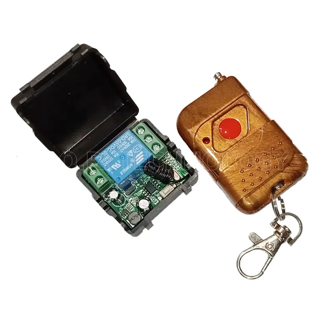 (1ชิ้น) BA208 รีโมทควบคุม 1 ปุ่ม สวิตช์รีโมท รีโมทไร้สาย รีโมทควบคุมแบบไร้สาย รีโมทไวเลส พร้อมรีเลย์สั่งงาน 1ช่อง แบบกดติดปล่อยดับ 433MHz 5V 1 Channel Relay Module Wireless Remote Control Switch