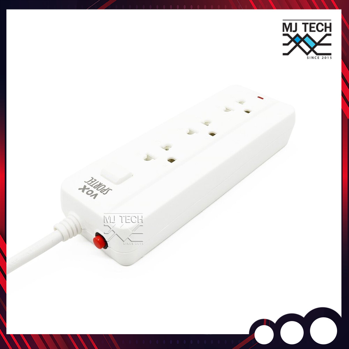 VOX ปลั๊กไฟมาตรฐาน มอก. รุ่น P-130 ปลั๊กไฟ 3 ช่อง 1 สวิทซ์ ความยาวสาย 5 เมตร รับประกัน 3 ปี