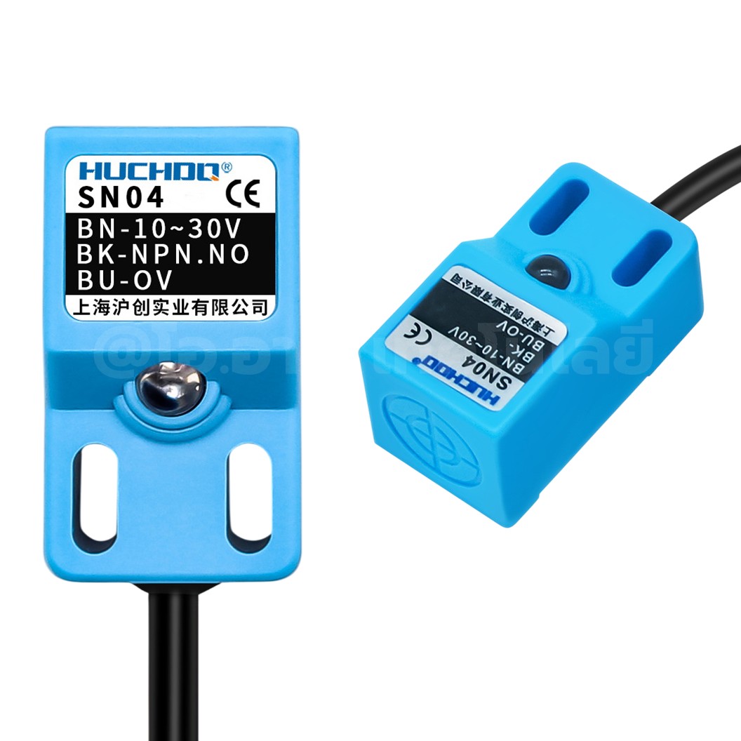 SN04 Proximity Switch พร็อกซิมิตี้สวิทช์ เซนเซอร์ตรวจจับโลหะ 10-30VDC Sensing 5mm NPN/PNP NO/NC แบบ 3สาย/2สาย 2/3-wire Proximity sensor ระยะตรวจจับ 5mm HUCHOO Metal sensor เซนเซอร์ตรวจจับเหล็ก