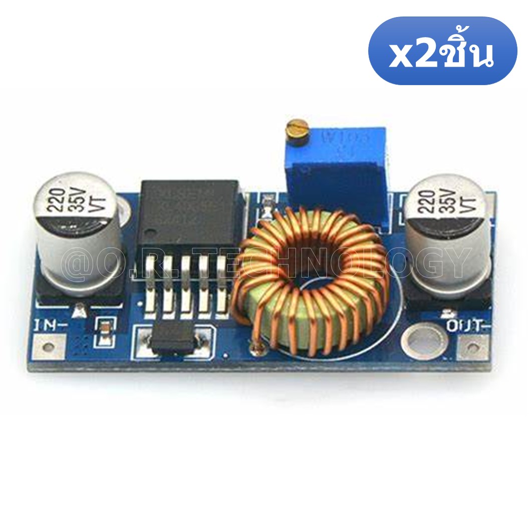 (2ชิ้น) AA579 โมดูลลดแรงดันไฟ โมดูลแปลงไฟ 5-32VDC เป็น 1.25-32VDC กระแสสูงสุด 5A DC-DC Converter Step Down Module XL4005