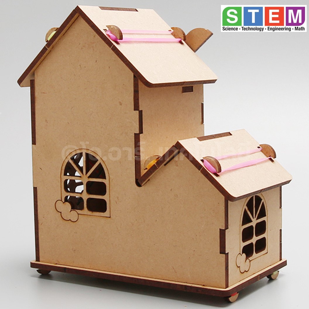 T-M153 ชุดประกอบไม้ บ้านกังหัน พลังงานแสงอาทิตย์ Solar Wind Mill House Wooden Kit STEM Education ของเล่นเสริมทักษะ เสริมพัฒนาการ ชุดเรียนรู้ ชุดทดลอง โซล่าเซลล์