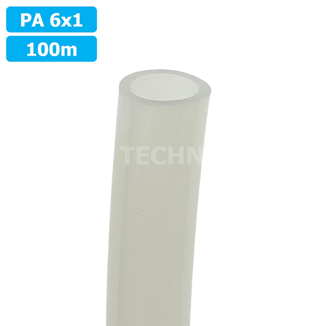 (1ม้วน 100m) PA6x1 สายลมไนลอน ท่อลม ไนลอน ท่อนิวเมติก ท่อแข็ง ทนต่อแรงดันและอุณหภูมิสูง Nylon Tube Pneumatic Air Hose
