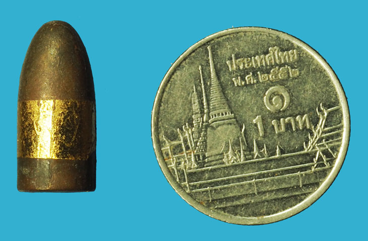 ขายแล้ว*36988 ตะกรุดหัวลูกปืน หลวงพ่อกวย วัดโฆษิตราราม ชัยนาท ลงทอง 12