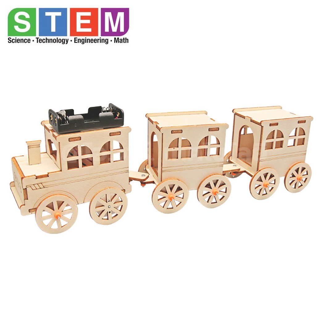 T-M339 ชุดประกอบไม้ รถไฟ รถไฟฟ้า Electric Train Wooden Kit STEM Education ของเล่นเสริมทักษะ ของเล่นไม้