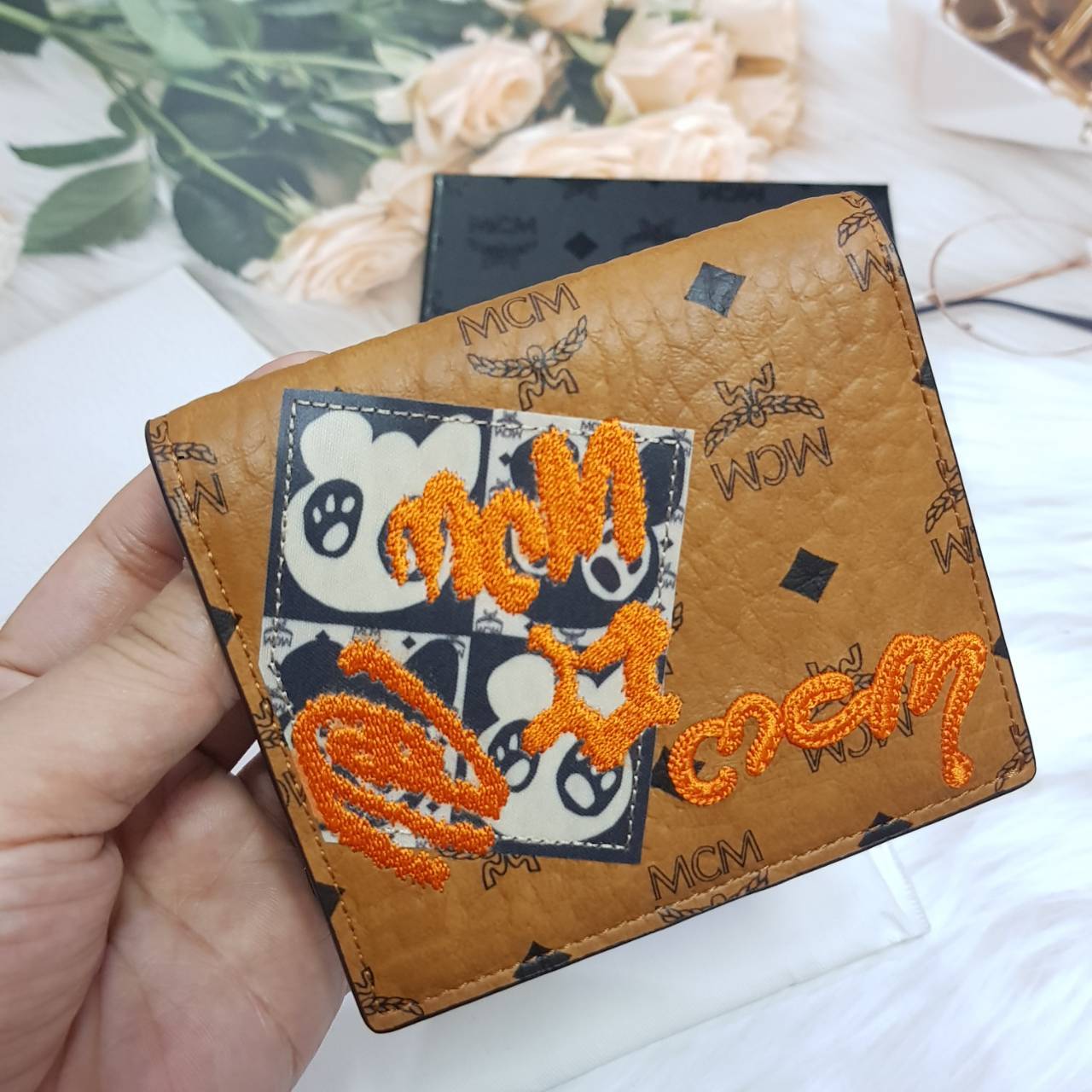 MCM Two Fold Flat Wallet in Visetos