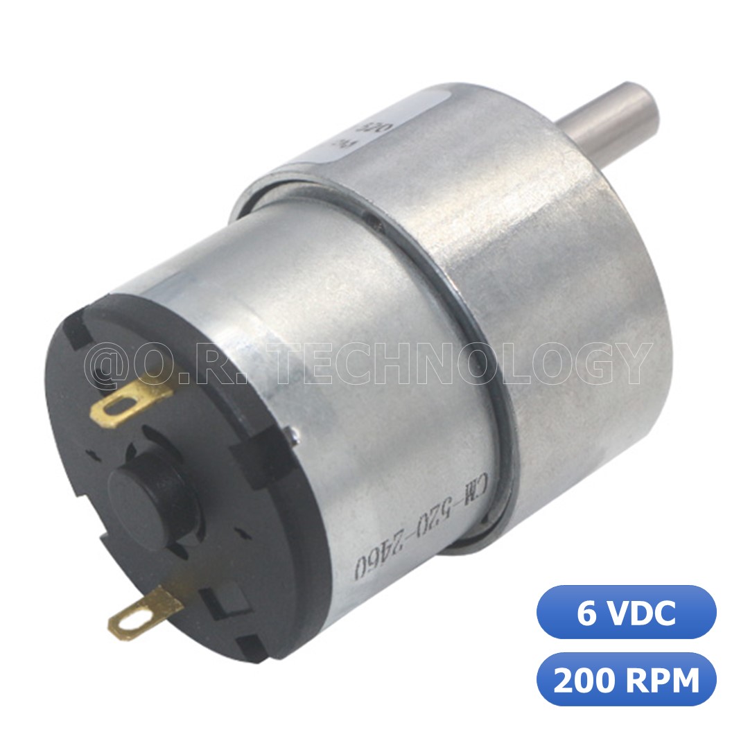 (1ชิ้น) JB008 มอเตอร์ มอเตอร์เกียร์ มอเตอร์อเนกประสงค์ ทอร์กสูง JGB37-520 JGB-520 Motor gear DC6V ความเร็วรอบ 200RPM/MIN (แกนขนาด 6mm, Shaft D)