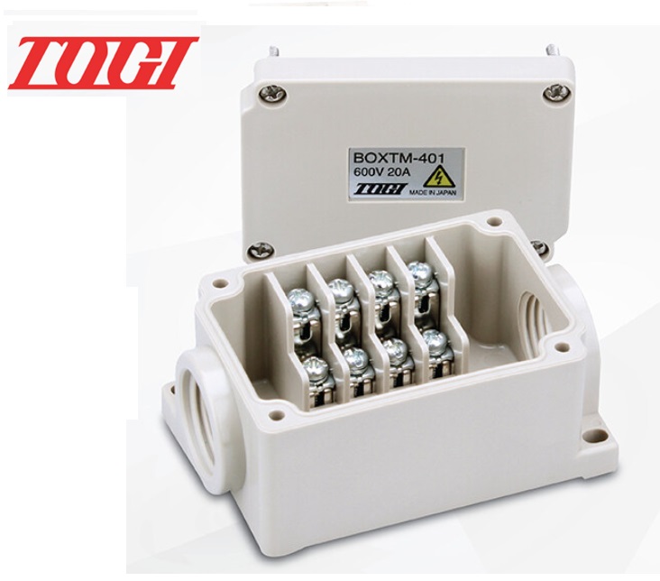 BOXTM-401 TOGI: กล่องเทอร์มินอลบล็อค 4P 20A 600V IP67