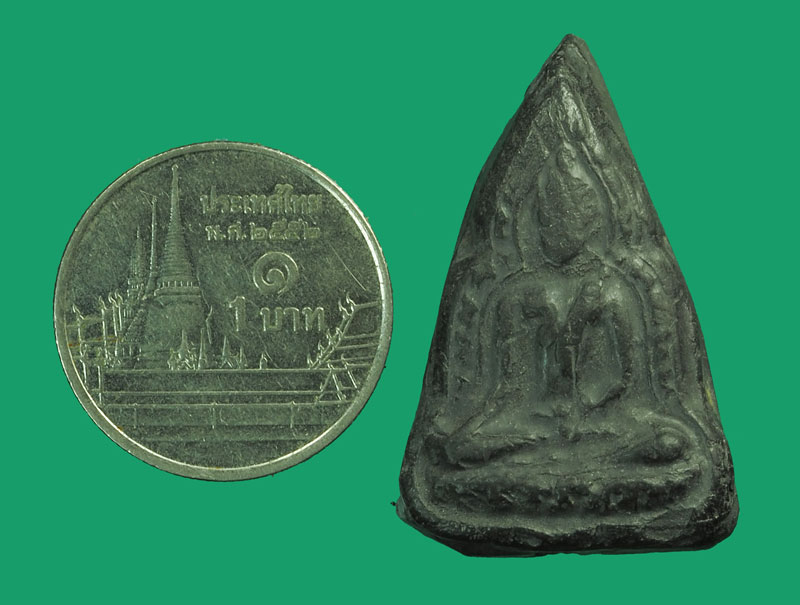 ขายแล้ว*33848 พระพุทธชินราช หลังจาร หลวงพ่อเงิน วัดดอนยายหอม นครปฐม เนื้อใบลาน 36