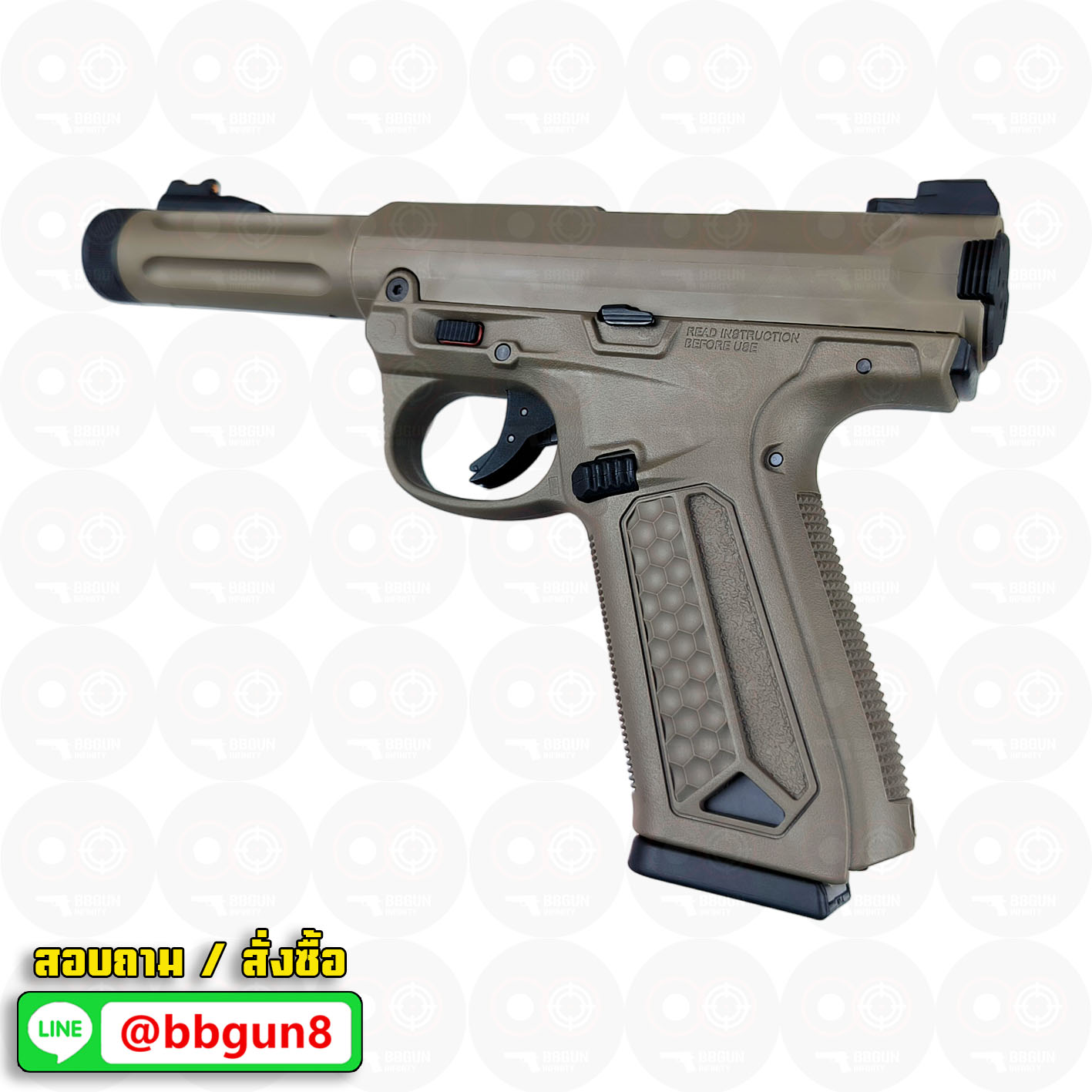 บีบีกันอัดแก๊ส Action Army AAP-01 Assassin GBB FDE สีทราย BB GUN