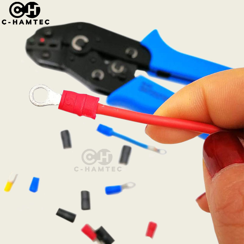 คีมย้ำหางปลาแบบมีปลอกหุ้ม SN-02C ใช้กับสายขนาด 0.25-2.5mm²