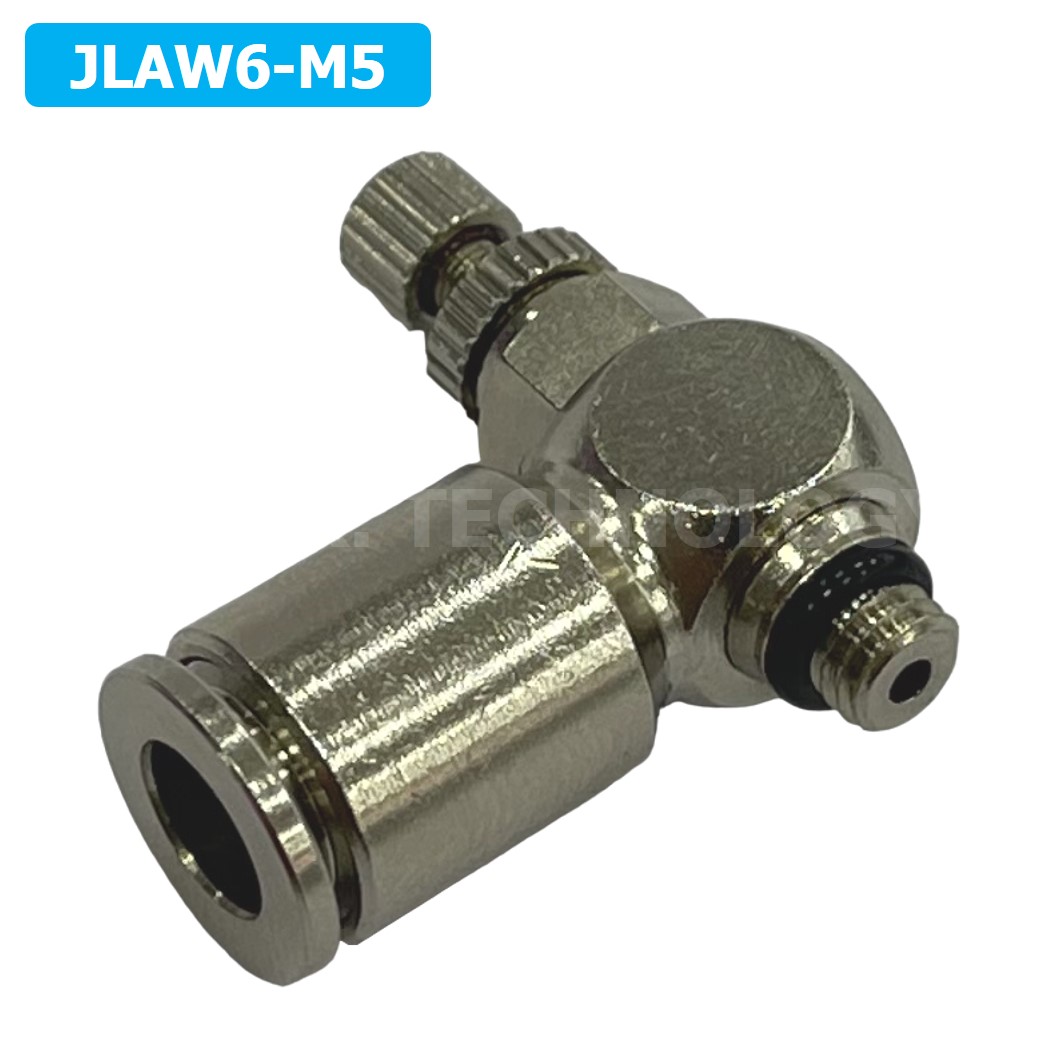 JLAW ข้อต่อลมสแตนเลส ข้อต่อปรับลม งอ STAINLESS Air Flow Speed Controller ตัวปรับลม สแตนเลส Speed Control valve JLAW JSL ควบคุมความเร็วลม Air connector fitting