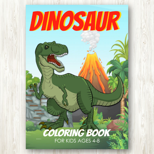 สมุดระบายสีไดโนเสาร์ Dinosaur Coloring Book