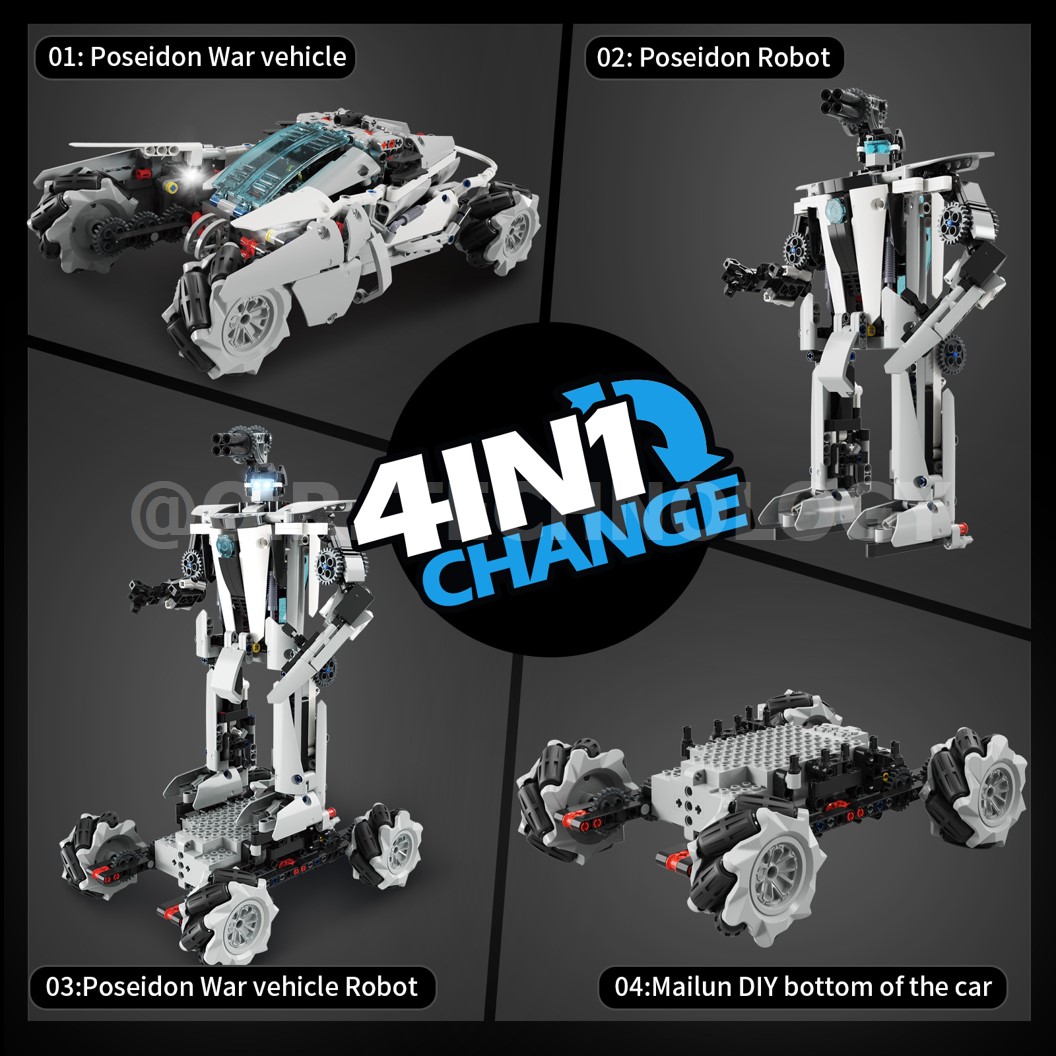 KEEYEE WORLD K96118 ชุดเรียนรู้ เสริมทักษะ Tank and Robot ตัวต่อ STEAM Educational Programmable Robot Kit Building Block