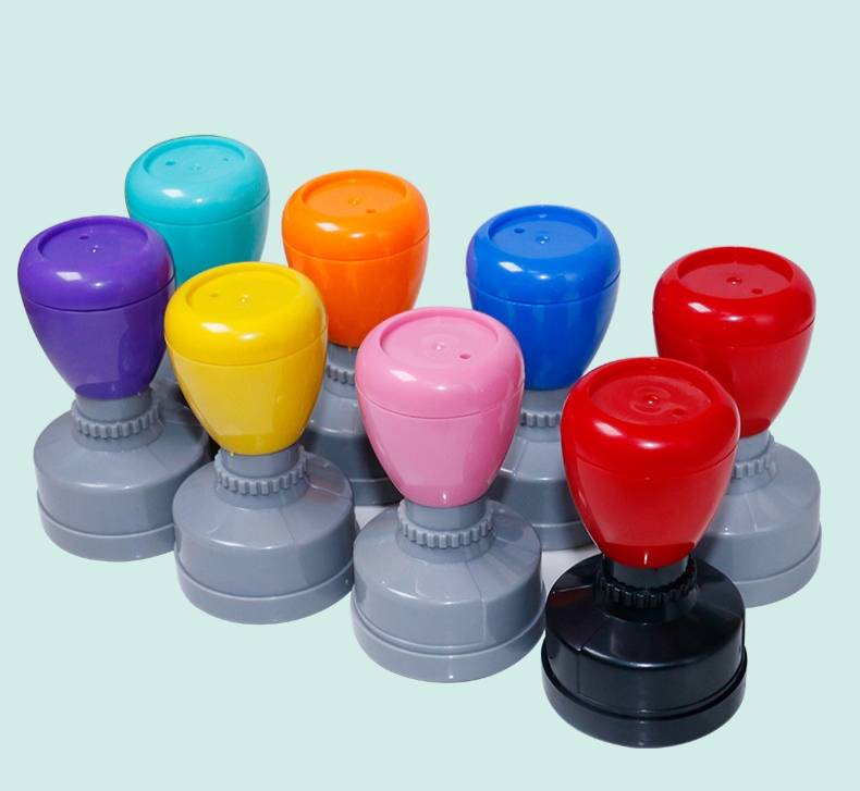 ด้ามเปล่าสปริงวงกลม ตรายางหมึกในตัว HAR12 17 23 28 30 33 ด้ามสีสัน 12 สี แฟลตแสตมป์