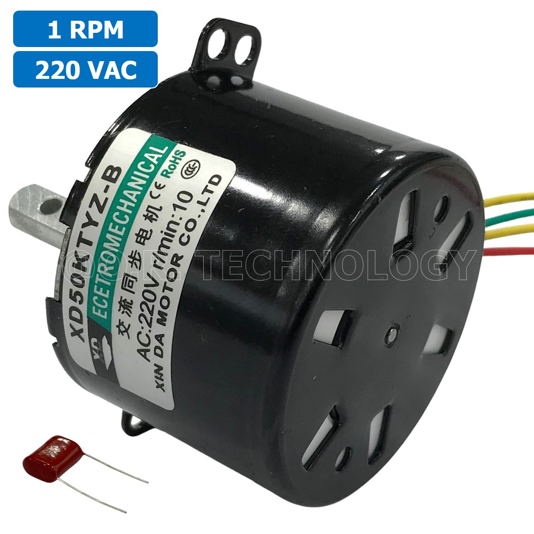 (1ชิ้น) XD50KTYZ-B 1 RPM ซิงโครนัสมอเตอร์ มอเตอร์ไฟฟ้ากระแสสลับ AC Synchronous Gear Motor มอเตอร์ทดเฟือง