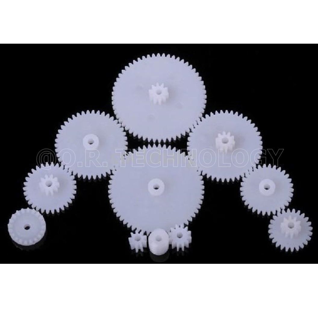 (1ชิ้น) AC140 ชุดเฟือง เฟืองพลาสติก เฟืองมอเตอร์ เฟืองของเล่น 11 ชิ้น 11 Kinds of Plastic Shaft Crown Differential Gears DIY For Toy Robot