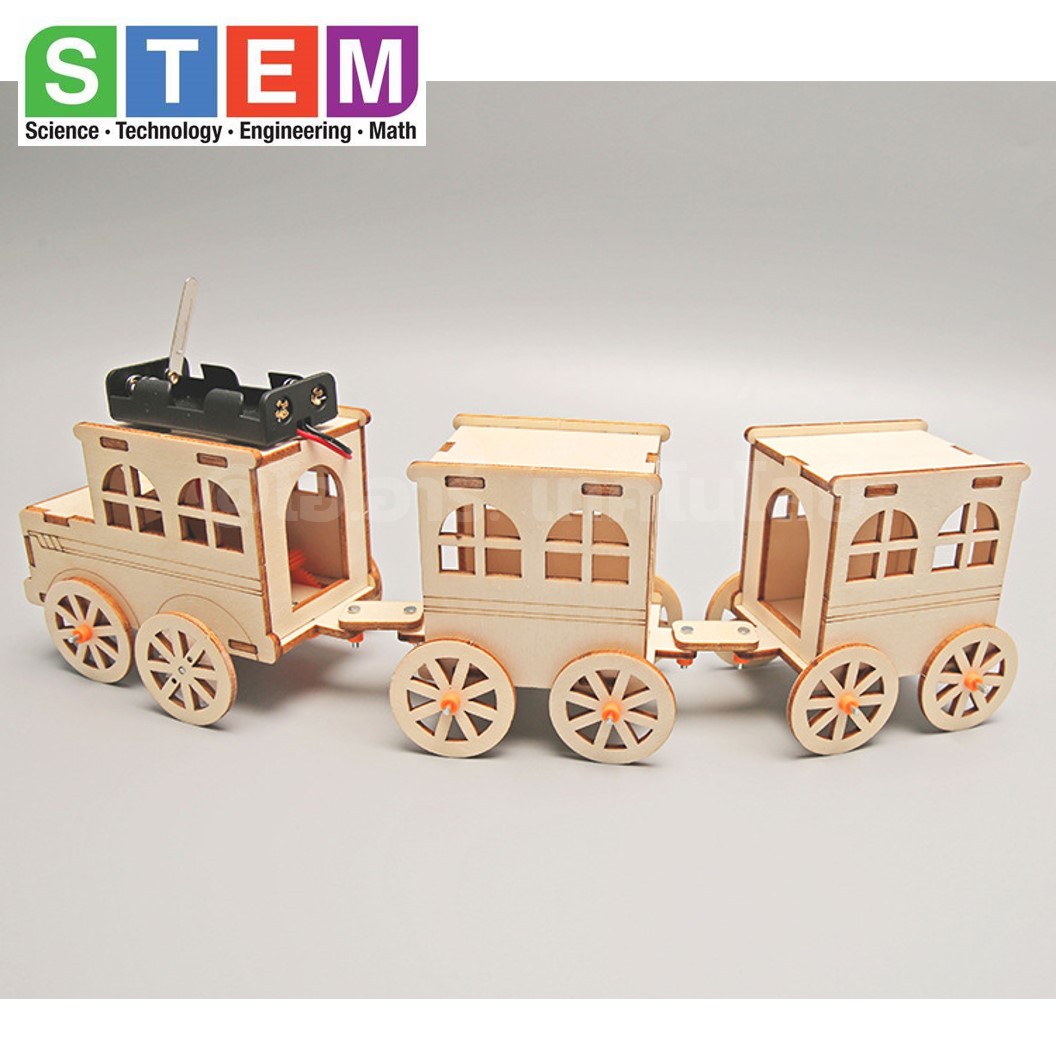 T-M339 ชุดประกอบไม้ รถไฟ รถไฟฟ้า Electric Train Wooden Kit STEM Education ของเล่นเสริมทักษะ ของเล่นไม้