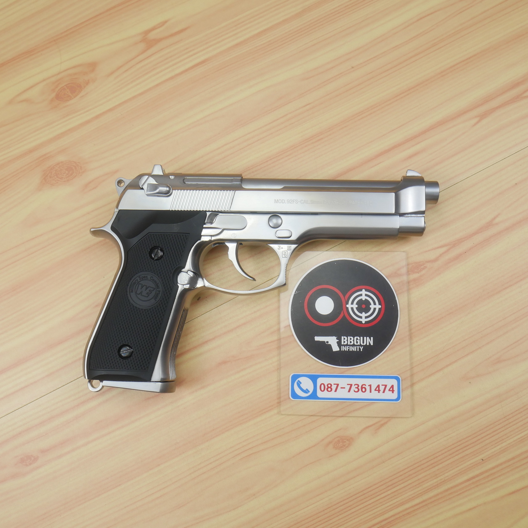 บีบีกันอัดแก๊ส WE Beretta M92FS สีเงิน Semi Version GBB (Silver) BB GUN