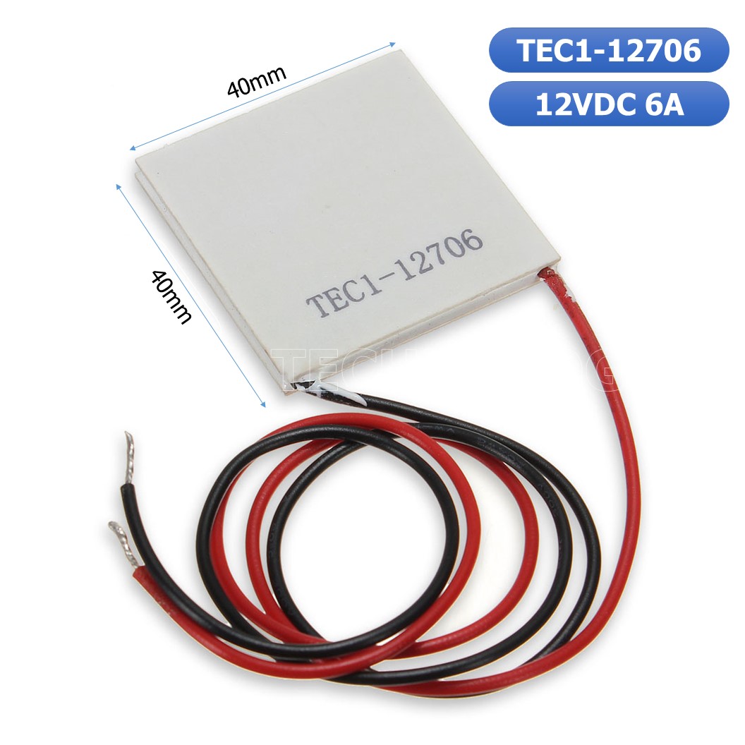 แผ่นร้อนเย็น แผ่นเพลเทียร์ (Peltier) แผ่นทำความร้อน-เย็น 12VDC Thermoelectric Cooler Peltier TEC1