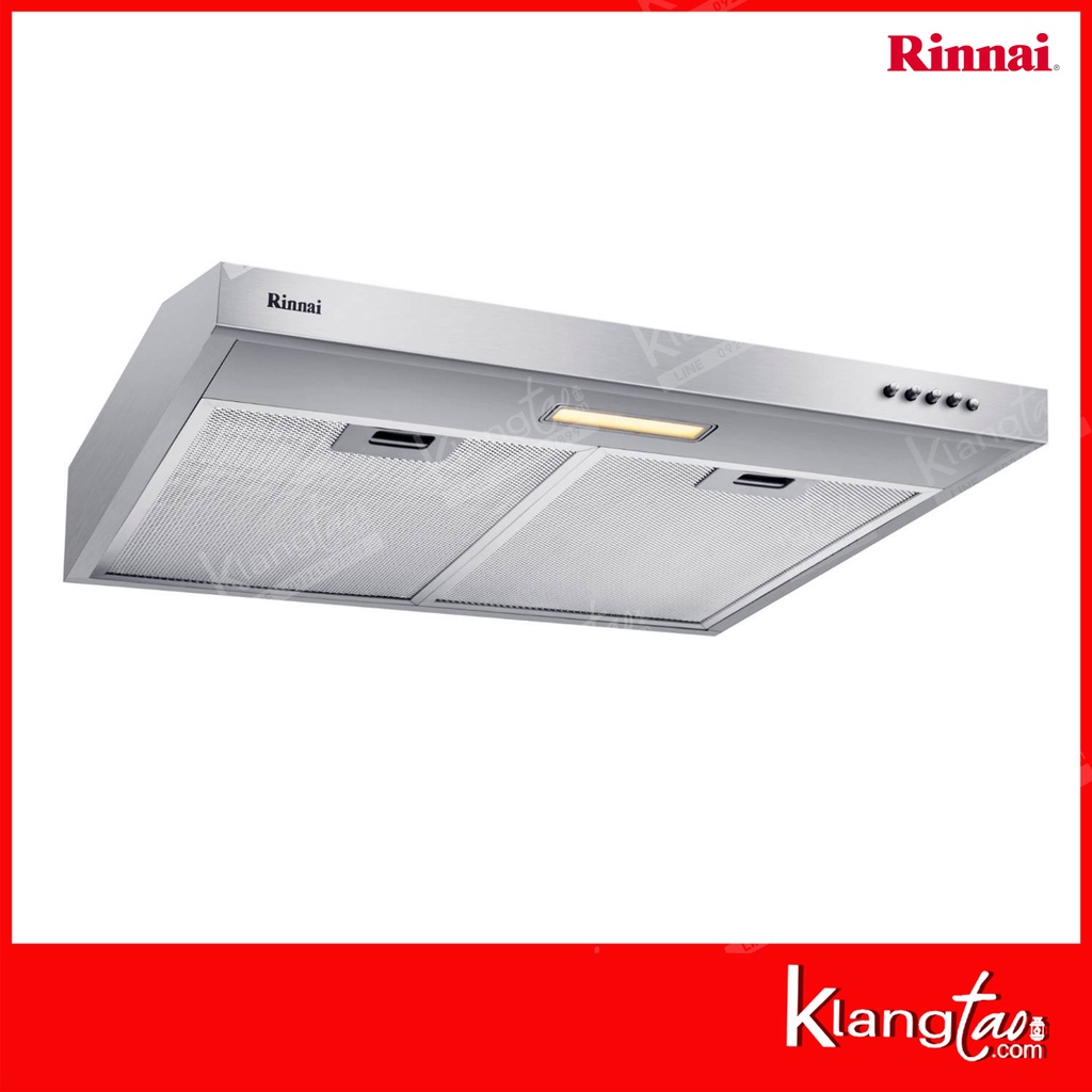 เซ็ทจับคู่ เครื่องดูดควัน Rinnai รุ่น RH-S65A-SSVR เครื่องดูดควันแบบปุ่มกด + เตาฝัง LUCKY FLAME เลือกรุ่นได้