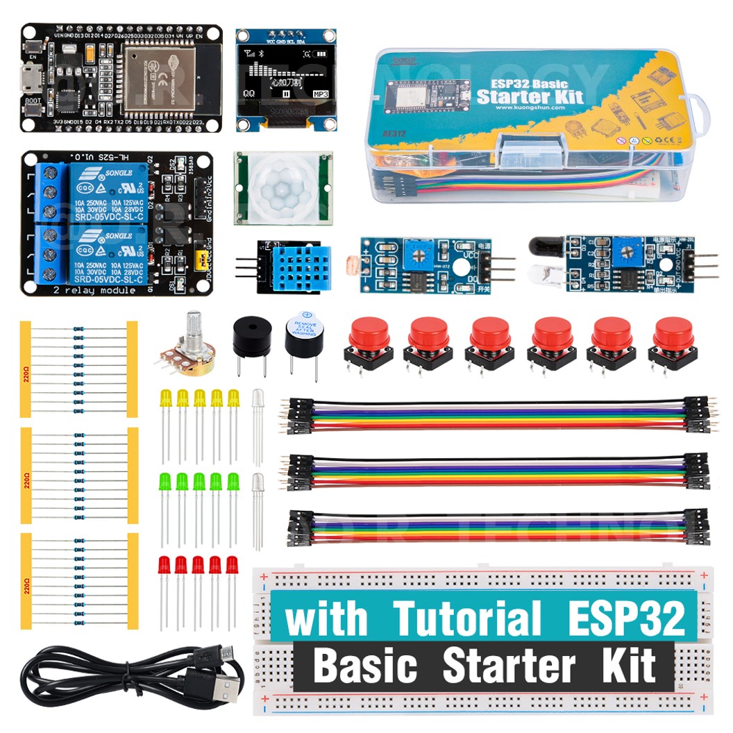 (1ชุด) AE312 ชุดเริ่มต้นเรียนรู้ ESP32 Basic Starter Kit WiFi IOT Development Board Learning Kit พร้อมคู่มือ