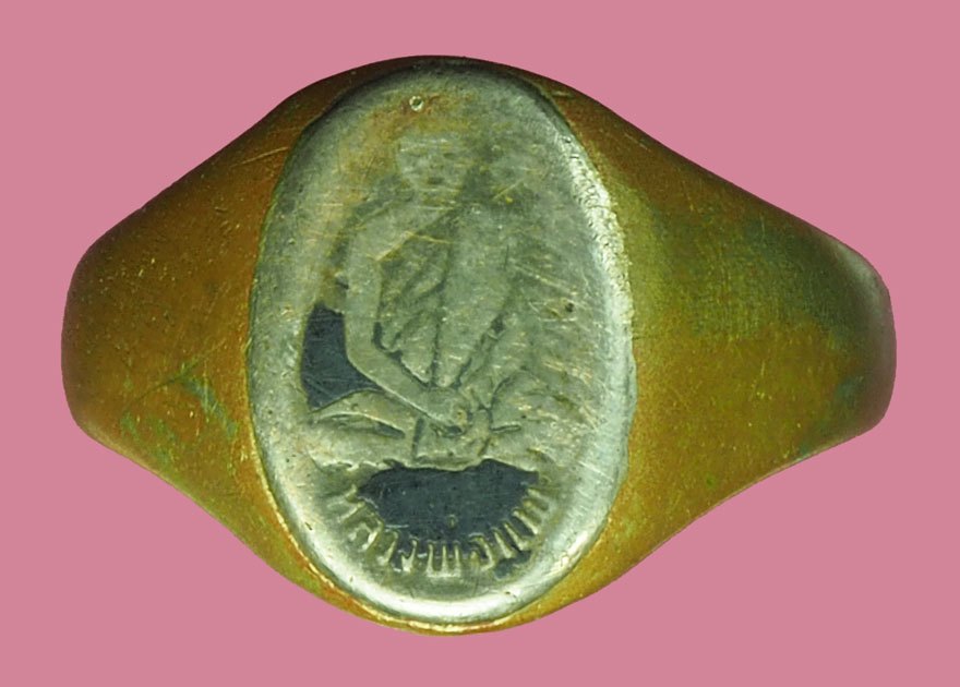 *40317 แหวนอัลปาก้าหน้าเงินลงถม หลวงพ่อแพ วัดพิกุลทอง สิงห์บุรี 82