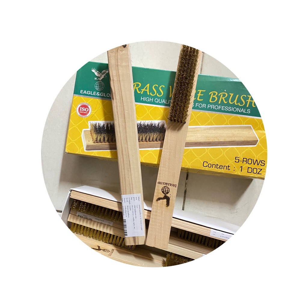 แปรงลวดทองเหลือง 5 แถว ตรา นกอินทรี (ราคารวมแวท) ขายส่ง ราคาถูก !!! {รหัสสินค้า0407605301}