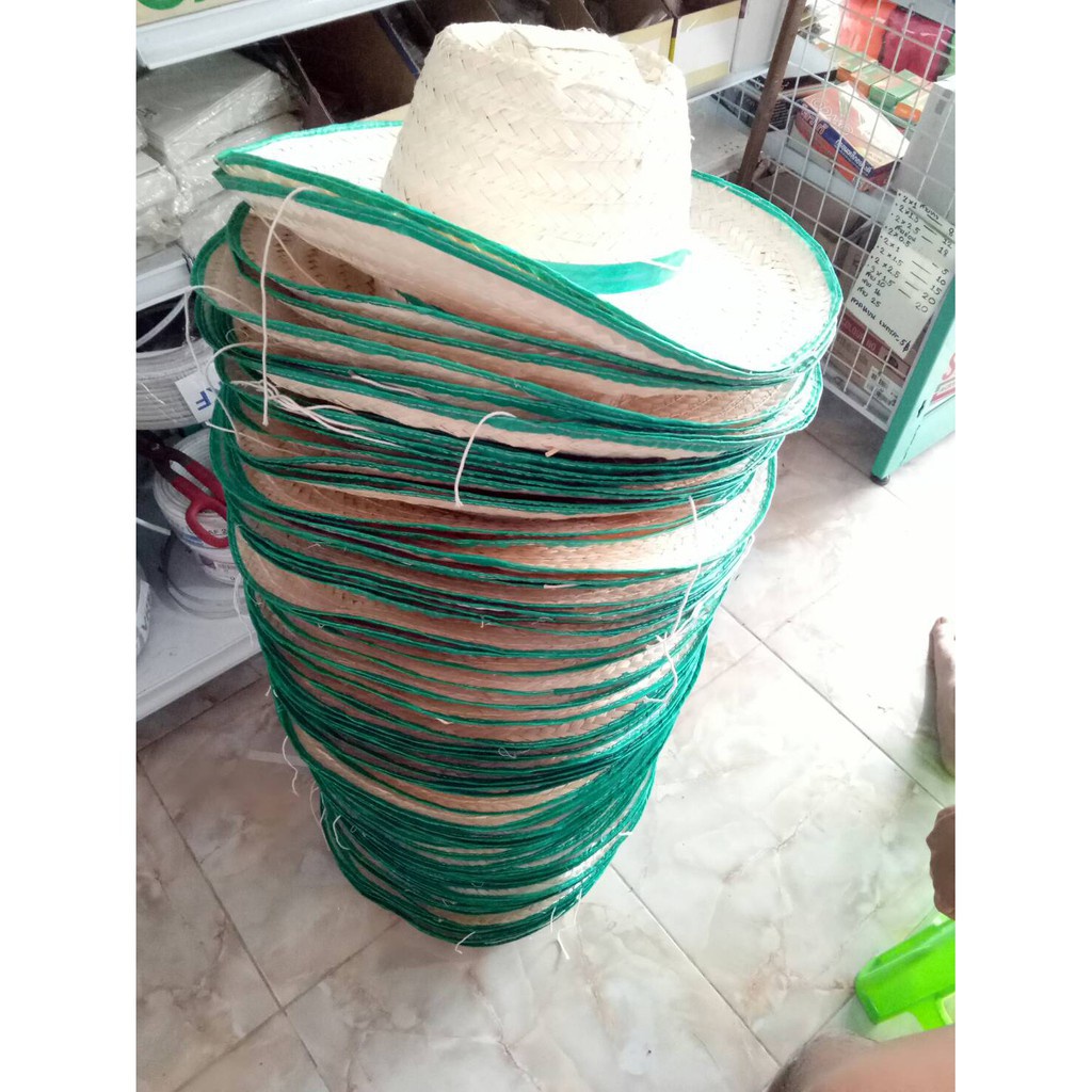 หมวกสาน รุ่น ใบใหญ่ มัด 20 ใบ ขายส่ง ยกมัด มัดละ 20 ใบ (ราคารวมแวท) สีส้ม สีขาว หมวกใส่ทำสวน หมวกสาน ขายราคาส่ง ราคาถูกมากก!!