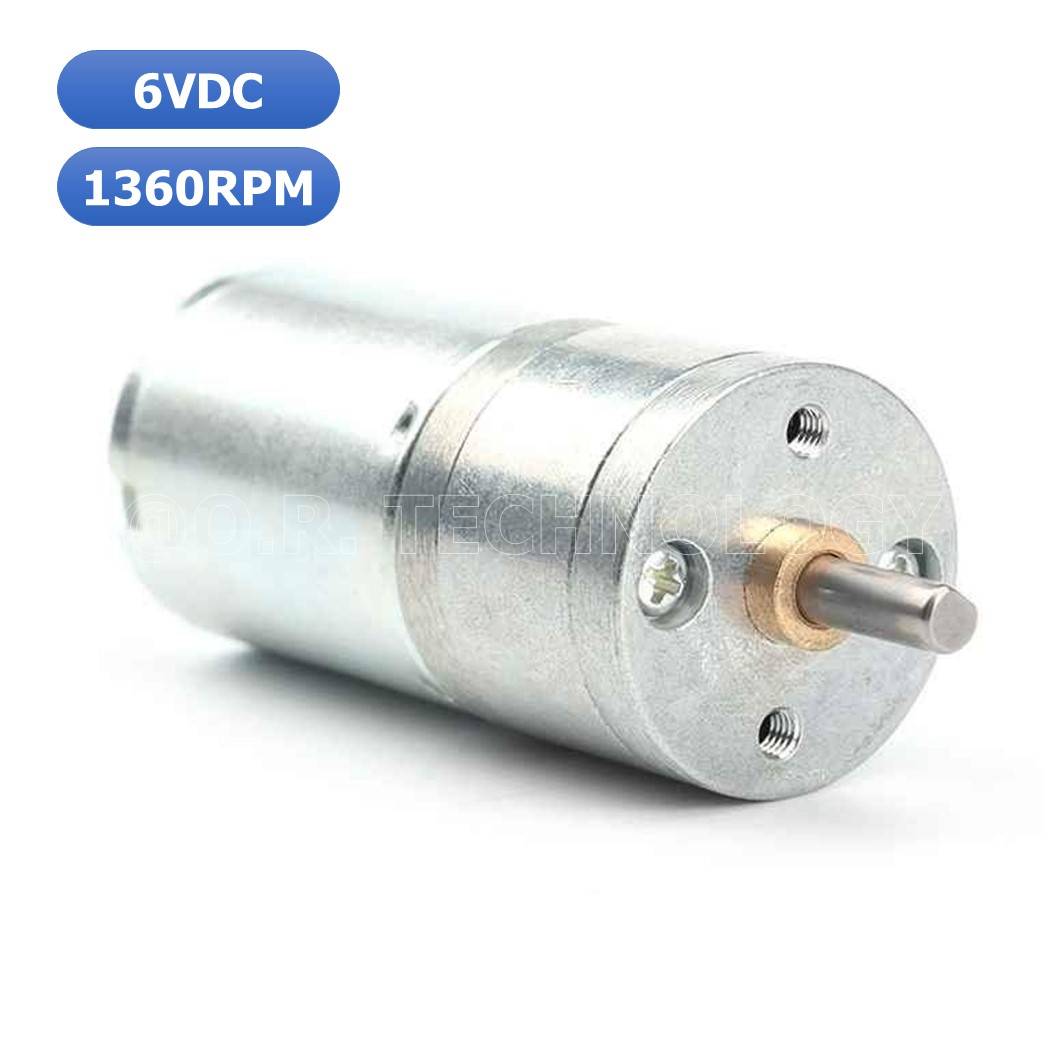 (1ชิ้น) JB352 มอเตอร์ มอเตอร์เกียร์ มอเตอร์อเนกประสงค์ 25GA-370 6VDC 1360RPM DC Gear Motor (Shaft D, 4mm)