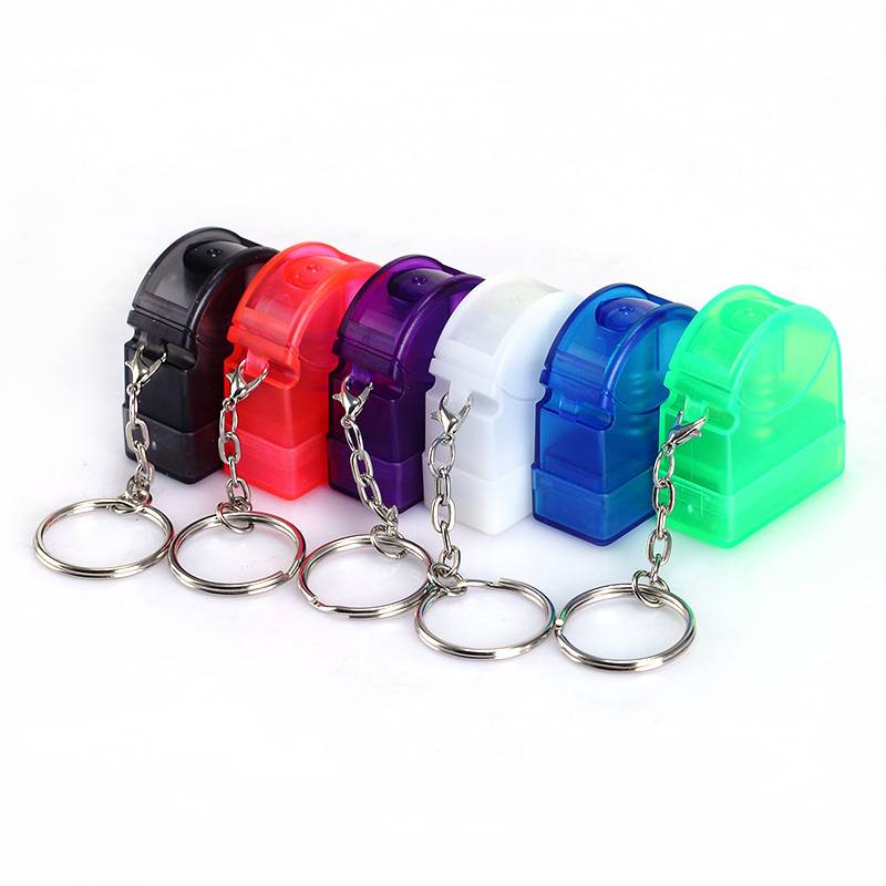 HA0927 ตรายางหมึกในตัว แฟลต แบบใส พร้อมพวงกุญแจ มี 8 สี แดง ฟ้า ม่วง เขียว เหลือง ชมพู ดำ น้ำเงิน สีสันสดใส พกพาสะดวก