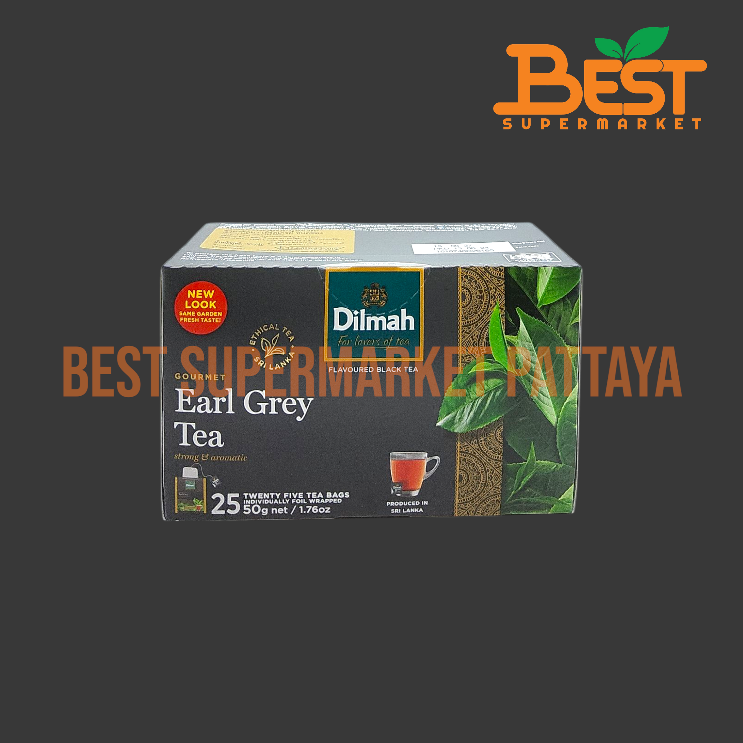 ดิลมา ชาผง เอิร์ลเกรย์ 25 ซอง x 2 กรัม. Dilmah Strawberry Flavoured Ceylon black tea .25 bags x 2 g.
