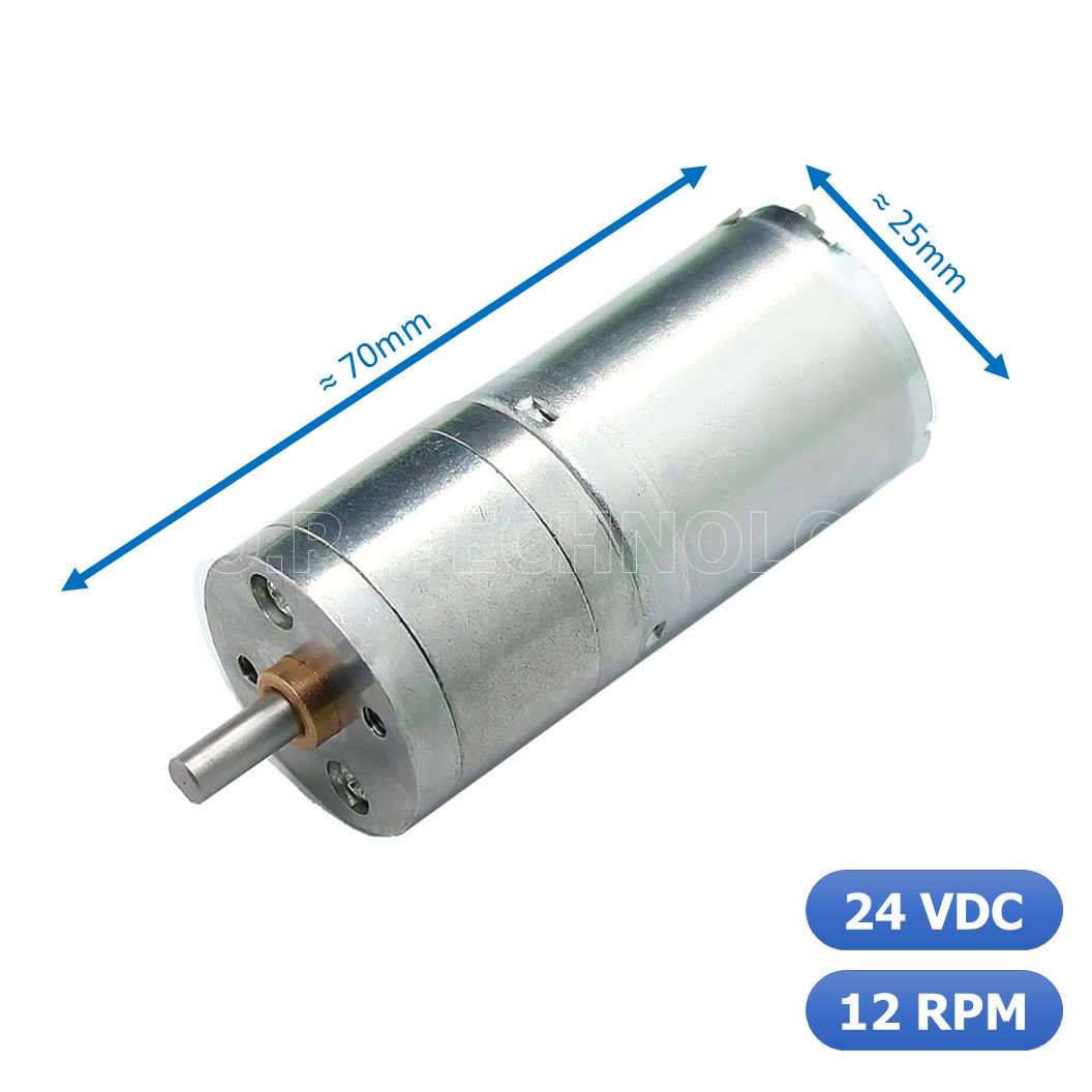 (1ชิ้น) JB364 มอเตอร์ มอเตอร์เกียร์ มอเตอร์อเนกประสงค์ 25GA-370 24VDC 12RPM DC Gear Motor (Shaft D, 4mm)