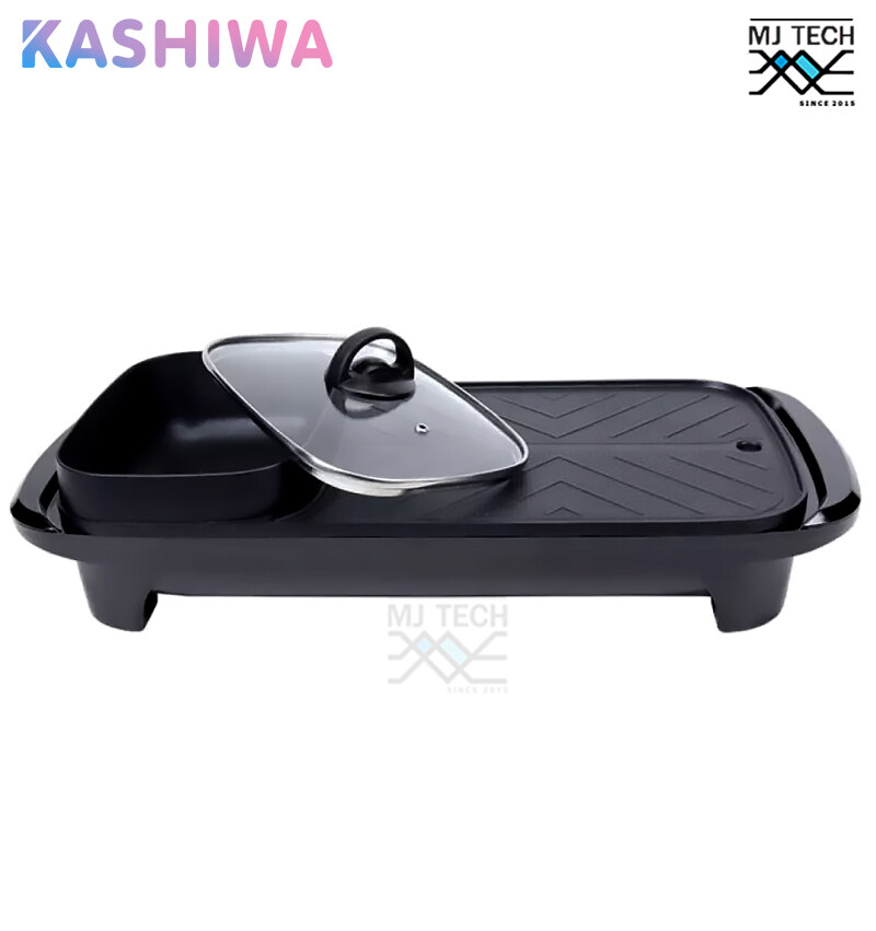 KASHIWA เตาย่างบาบีคิวไฟฟ้า พร้อมหม้อต้ม เตาปิ้งย่างไฟฟ้า ขนาด 1200 วัตต์ รุ่น KW-308